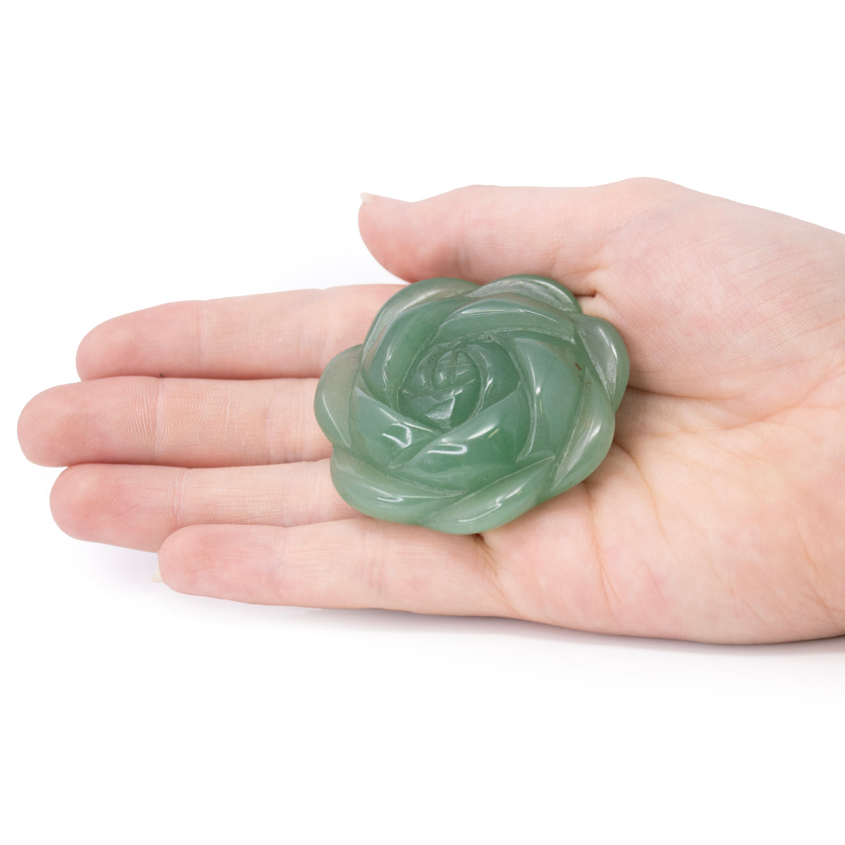 Green Aventurine Rose Carving