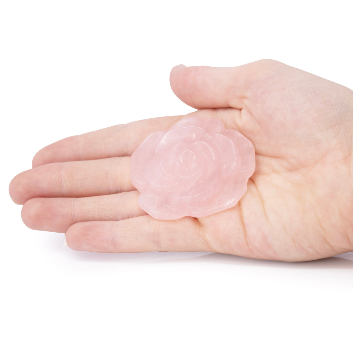 Rose Quartz Rose Carving