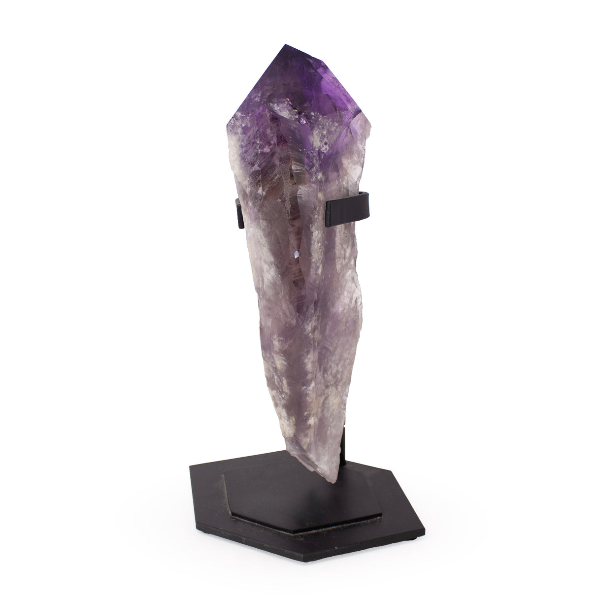 Single Bahia Amethyst Point On A Custom Hex Base - Vertical