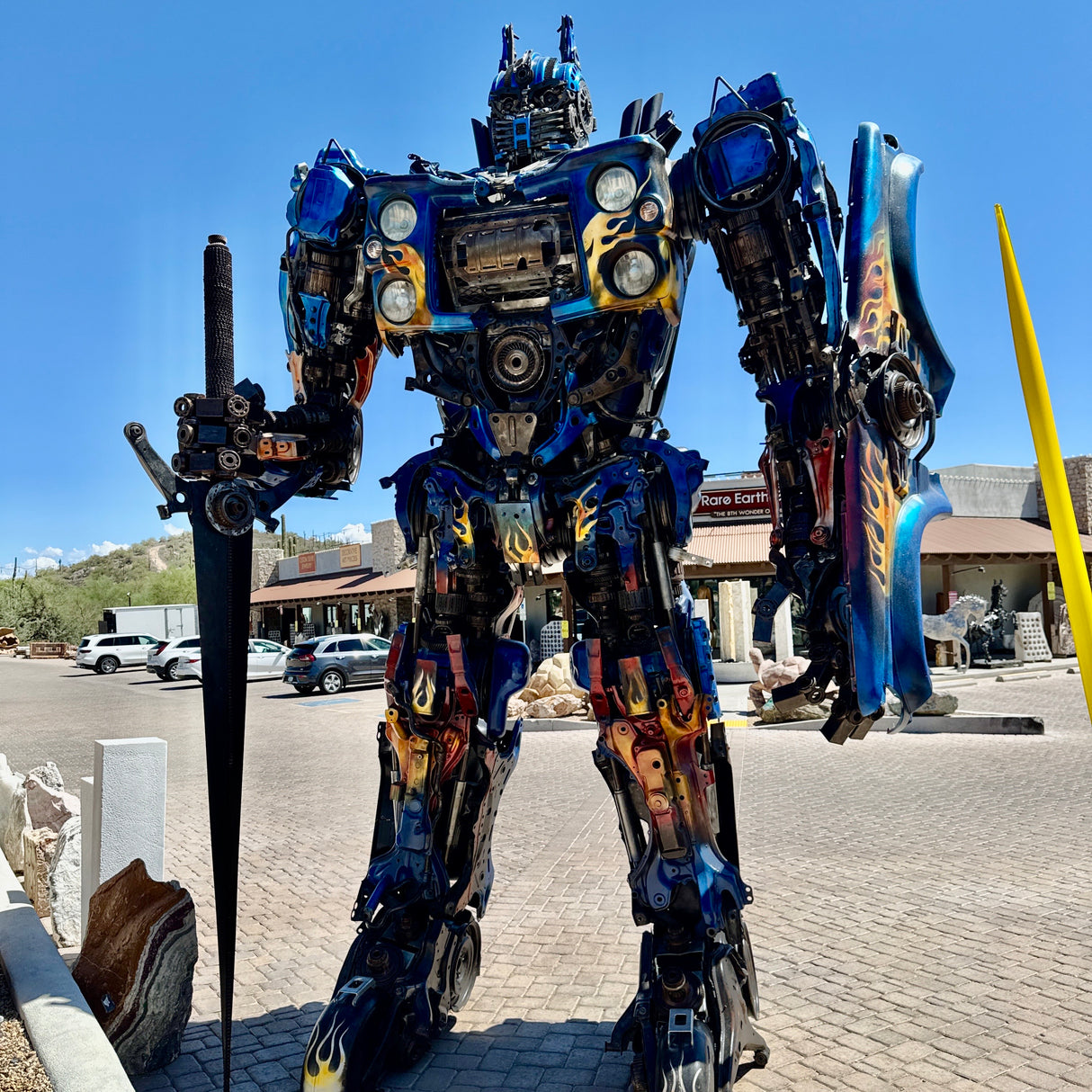 Optimus Prime Inspired Recycled Metal Sculpture 178"