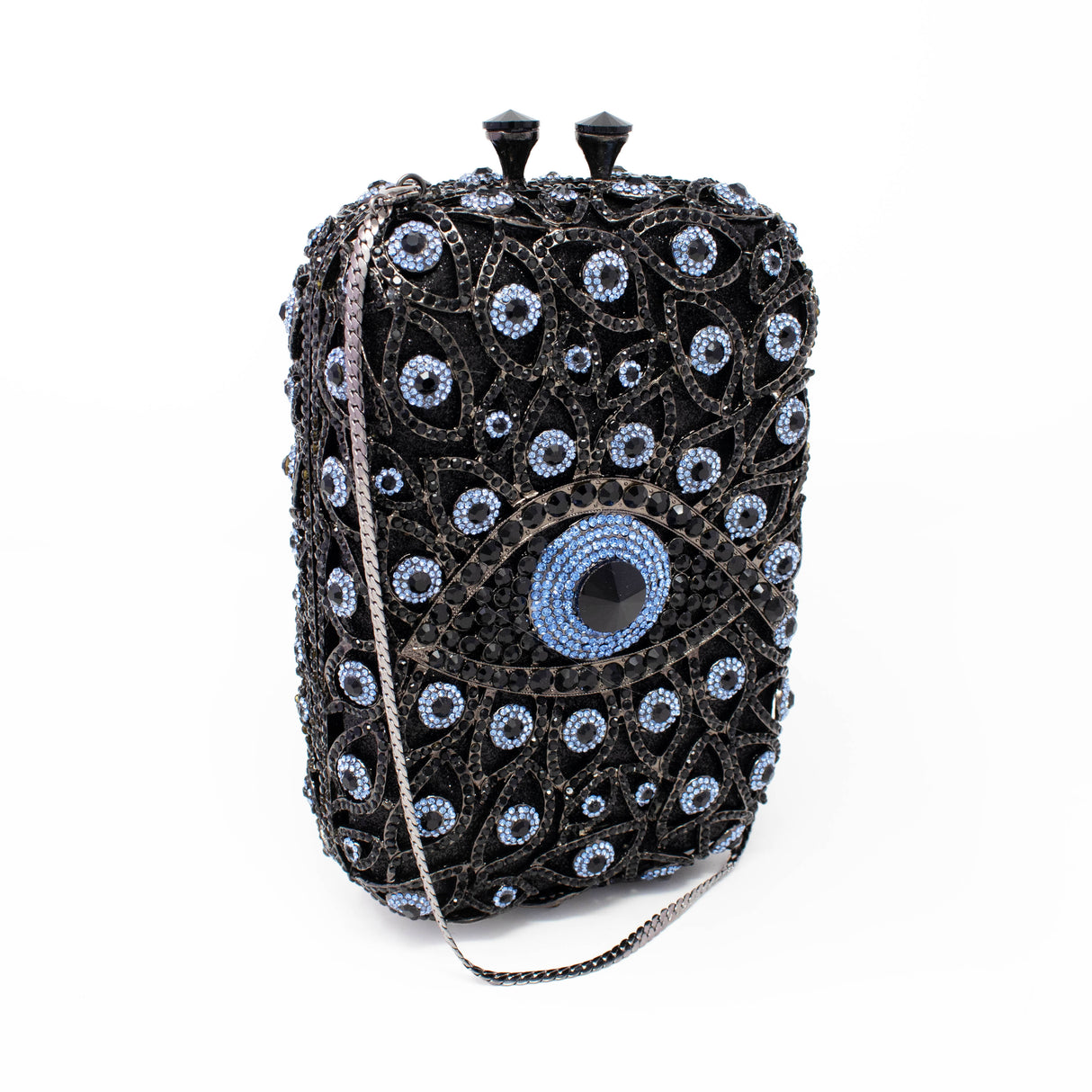 Blue Evil Eye Protection Jewel Purse With Chain