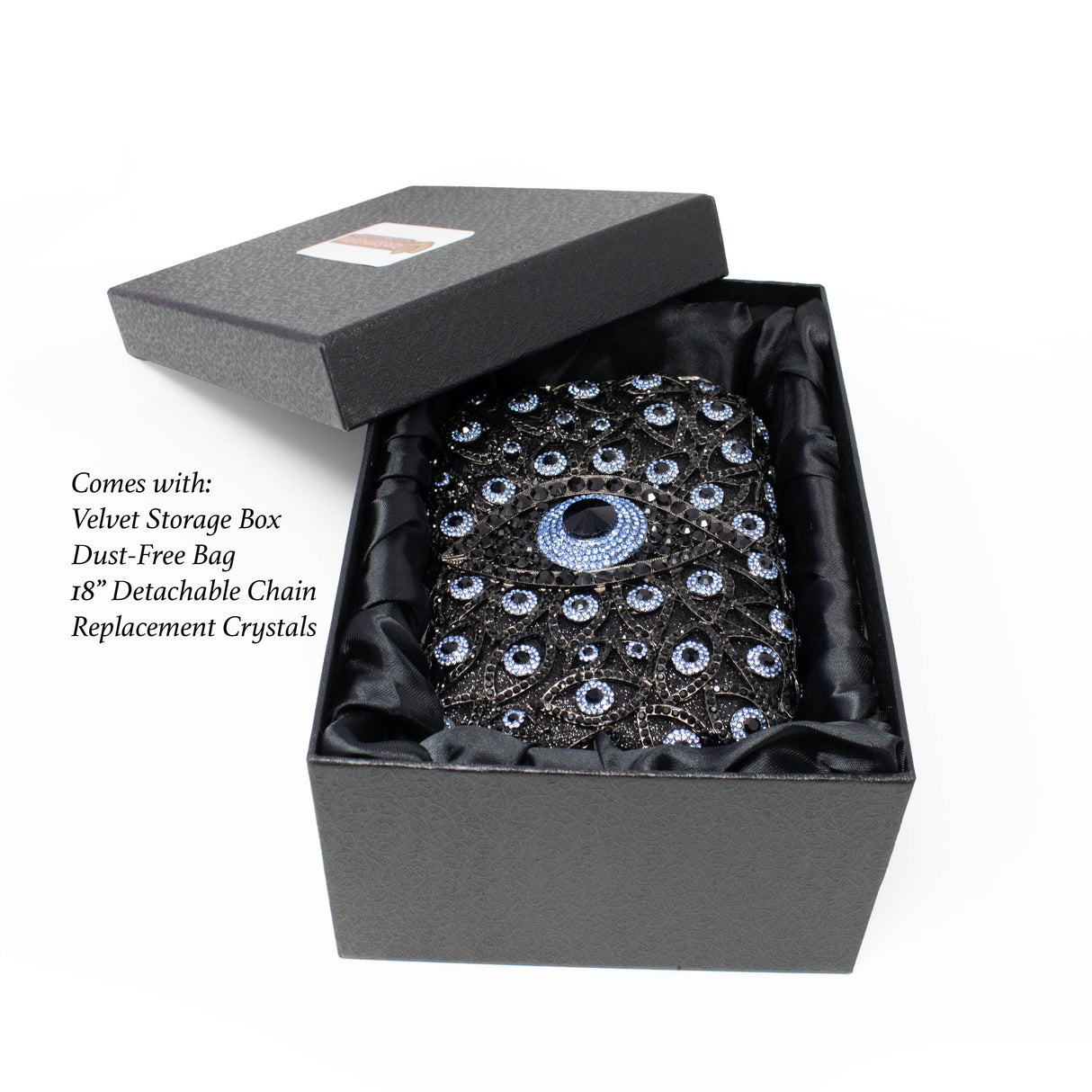 Blue Evil Eye Protection Jewel Purse With Chain