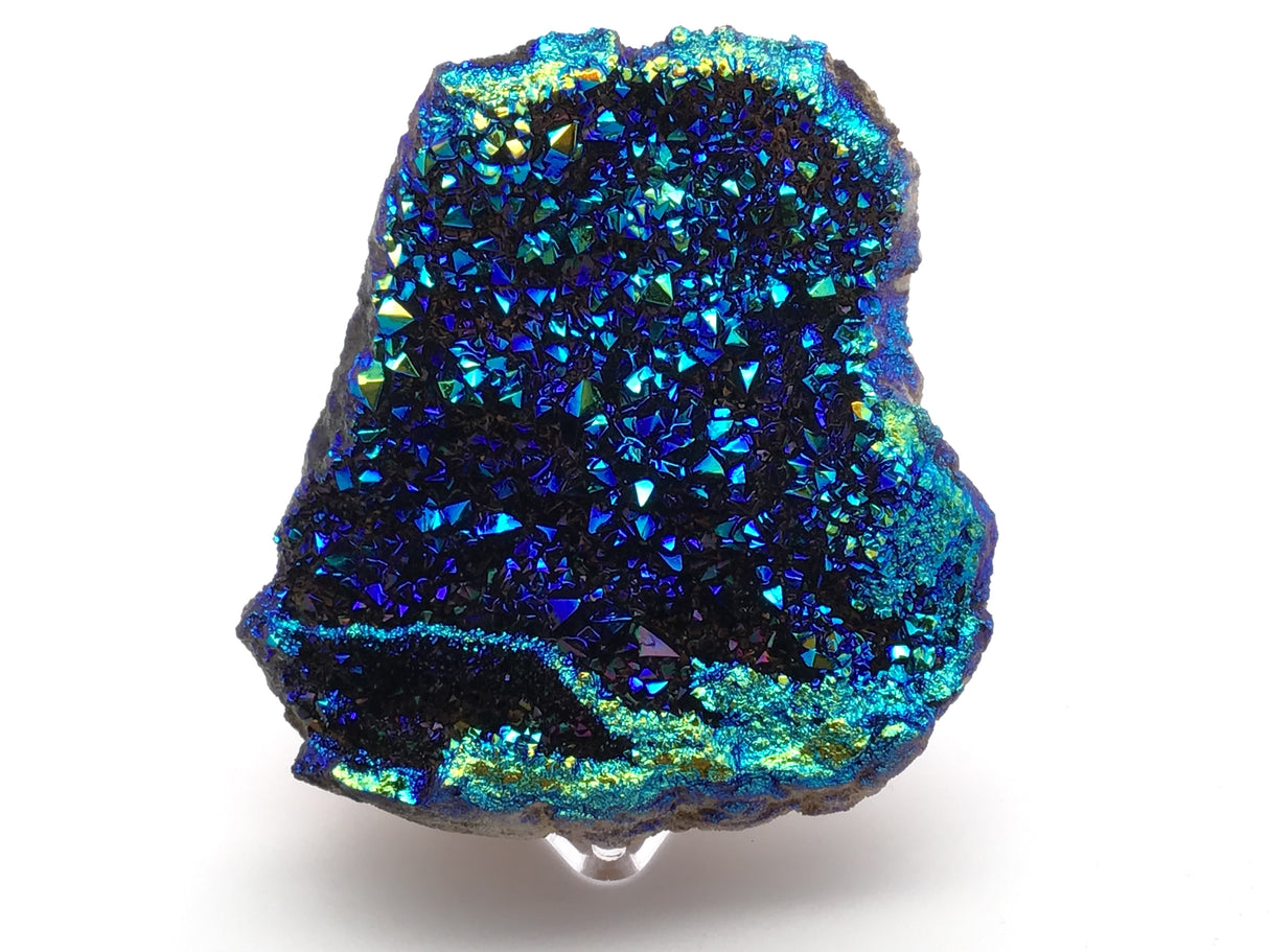 Black Titanium Coated Moroccan Geode Cup on Lucite Stand