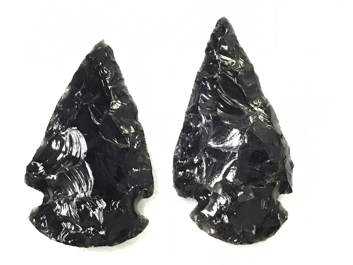 Pointe de flèche en obsidienne noire - Petite - Vendue à l'unité