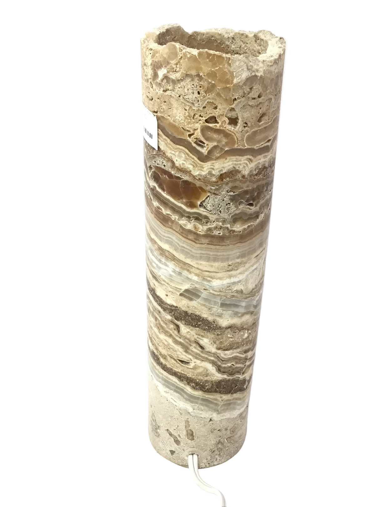 Narrow Amber Onyx Cylinder Luminary