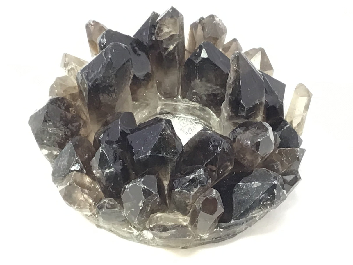 Smoky Quartz Crystal Points Candle Holder