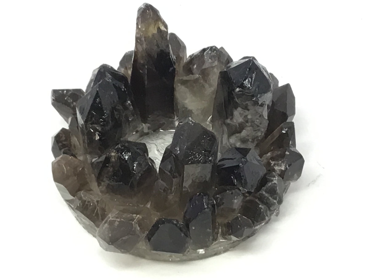 Smoky Quartz Crystal Points Candle Holder