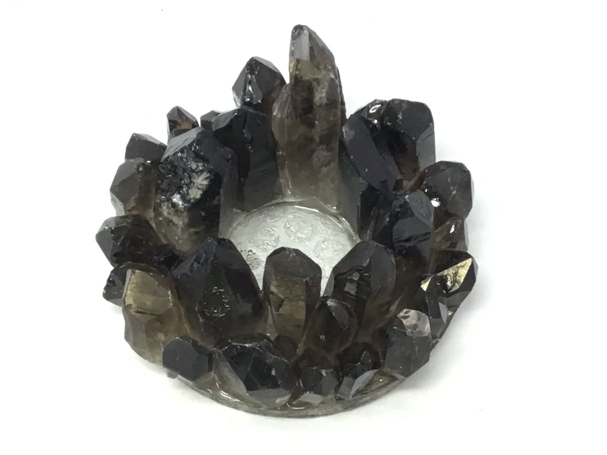 Smoky Quartz Crystal Points Candle Holder