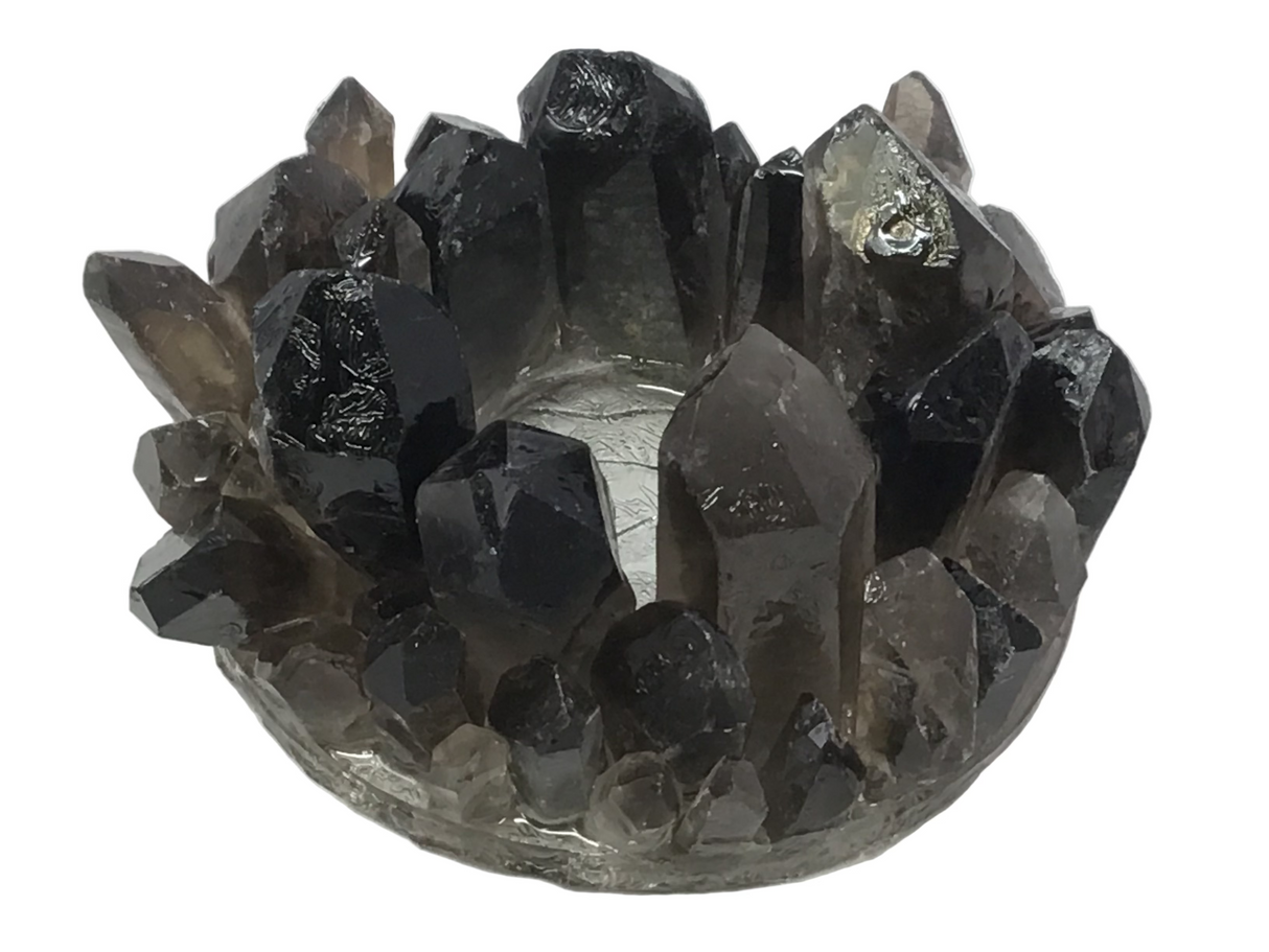 Smoky Quartz Crystal Points Candle Holder