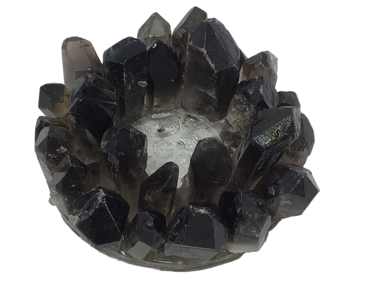 Smoky Quartz Crystal Points Candle Holder