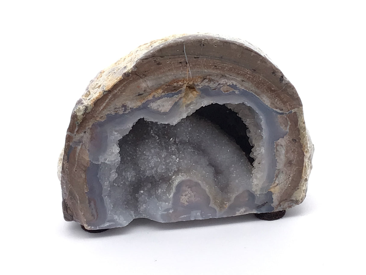 Dugway Geode with Druze - Cut & Felted Base with Deep Pocket & Ridge Formation