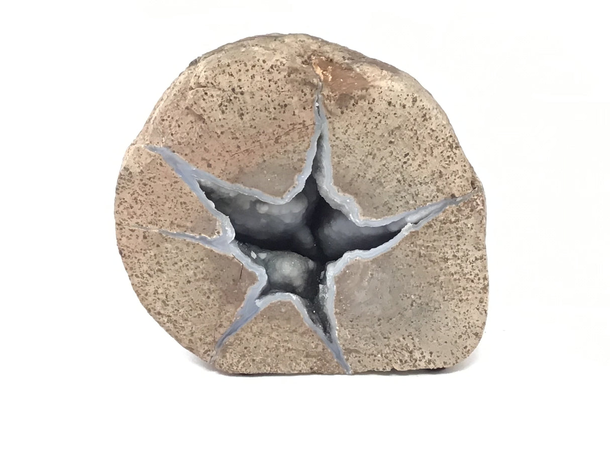 Dugway Geode with Druze - Cut & Felted Base with Starburst Pocket