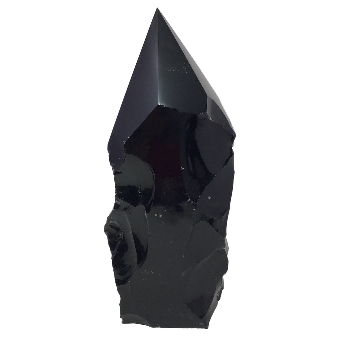 Pointe d'obsidienne noire – Taillée et polie