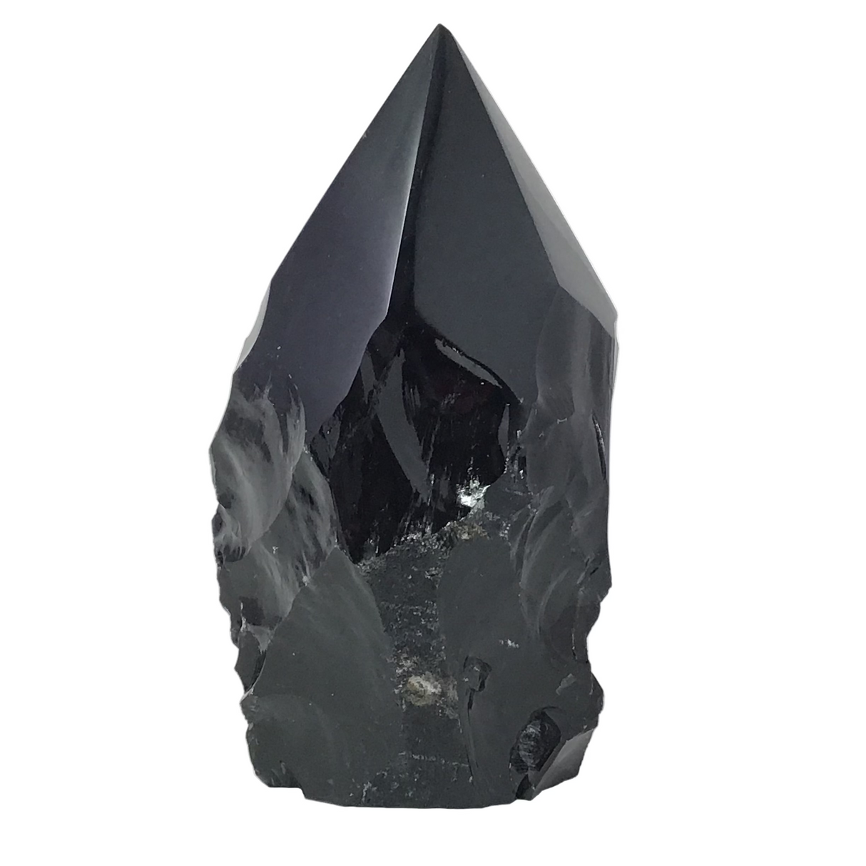 Pointe d'obsidienne noire – Taillée et polie