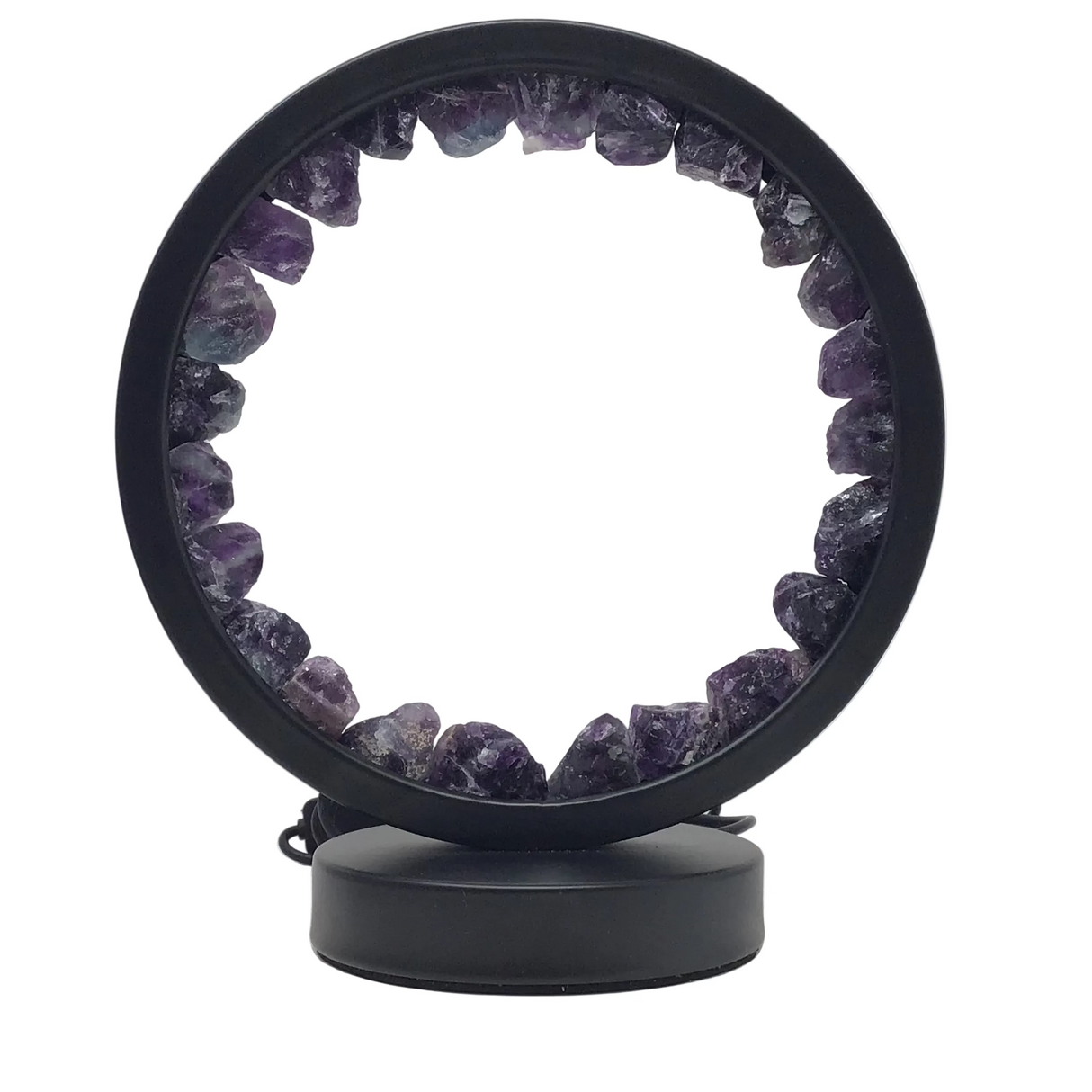 Fluorite Round Ring Table Lamp - Black Finish