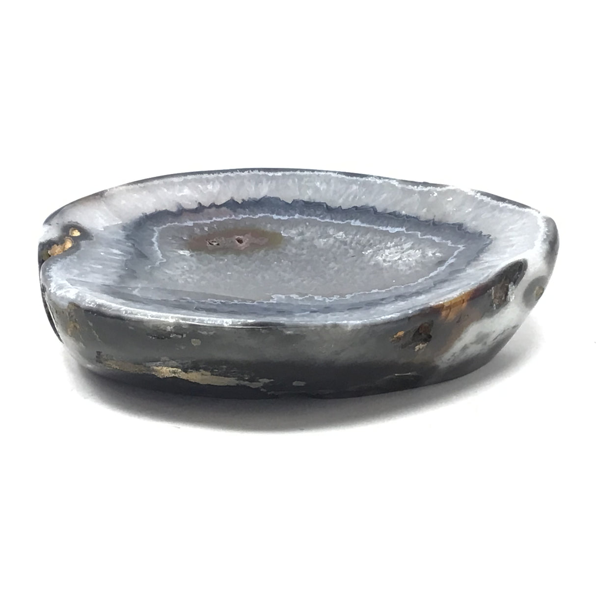 Blue Agate Dish with Multiple Fortified Layers and Carnelian Drize Mini Pocket