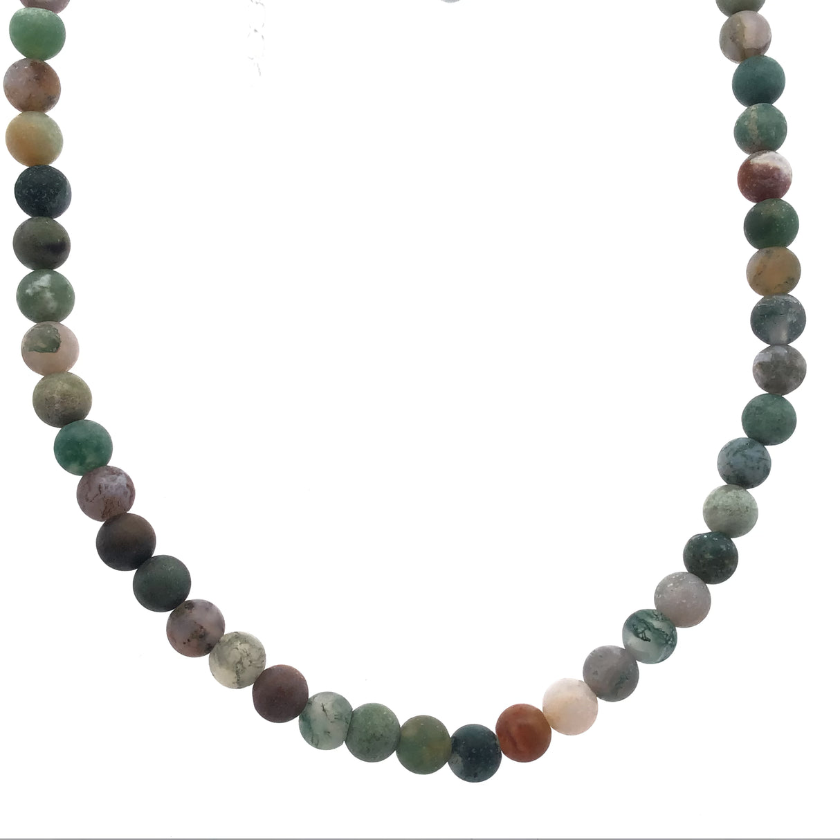 18" Matte 6mm Rounds Beaded Necklace