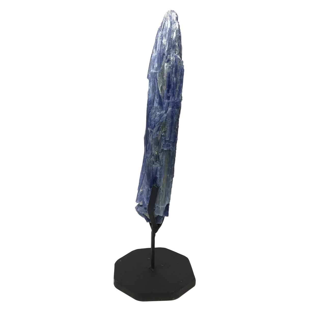 Grappe de cristaux de cyanite bleue de qualité A sur support métallique ajusté