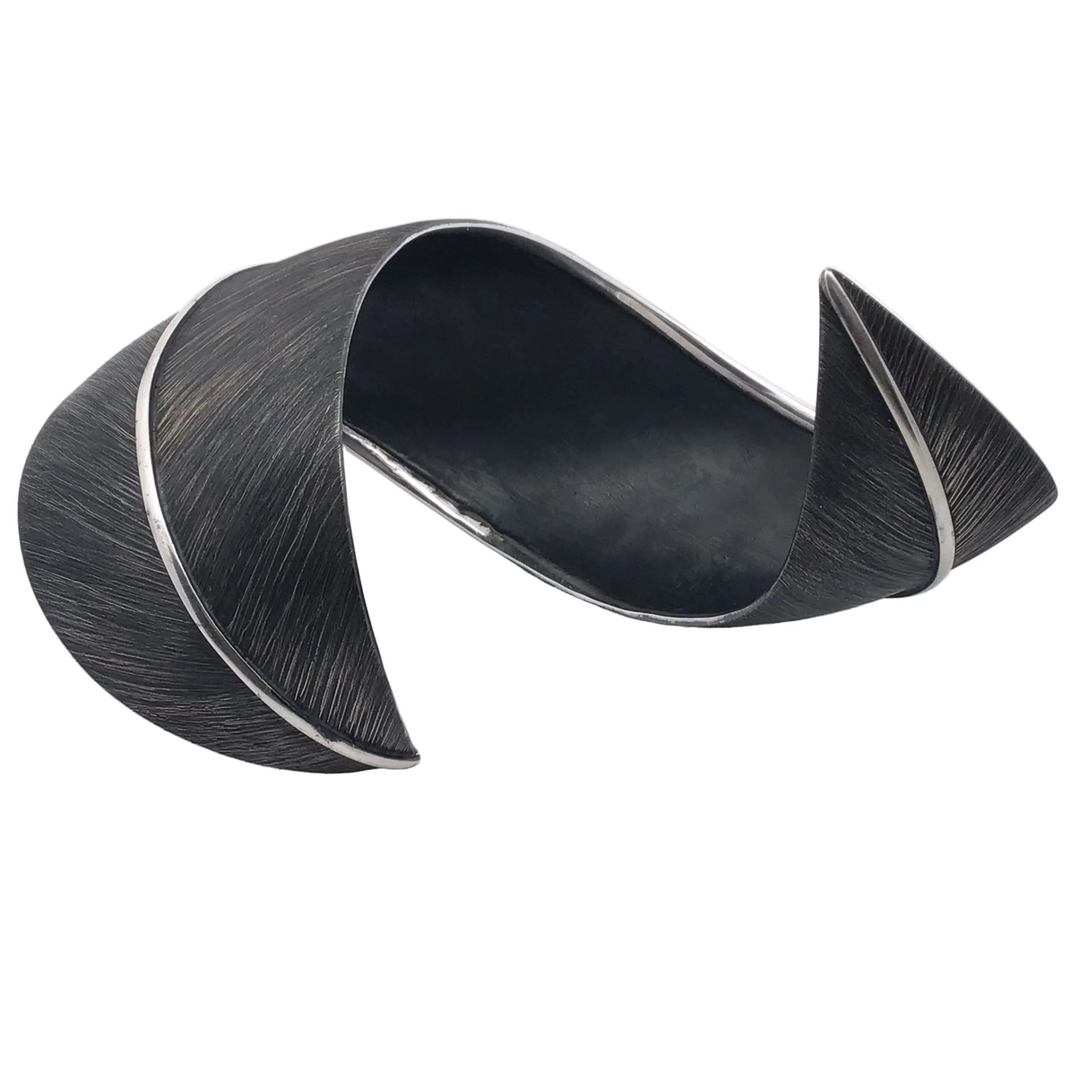 Oxidized 925 Sterling Silver Leaf Inspired Wrap Arm Cuff