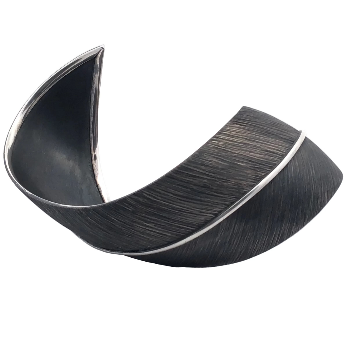 Oxidized 925 Sterling Silver Leaf Inspired Wrap Arm Cuff