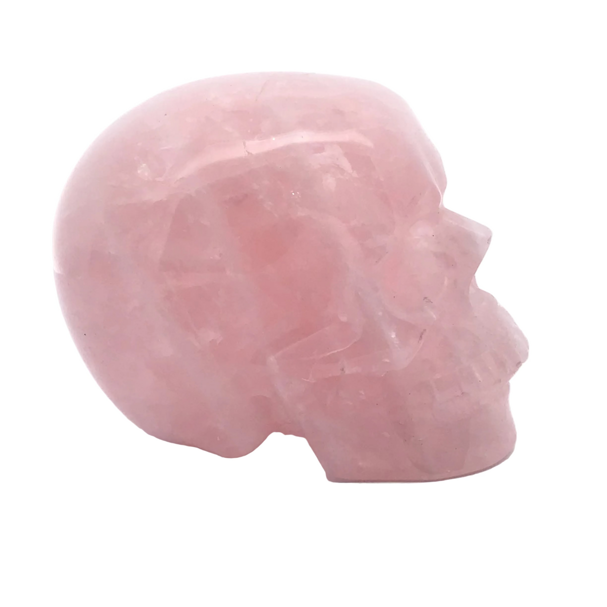 Powder Pink Rose Quartz Skull Carving - 3"