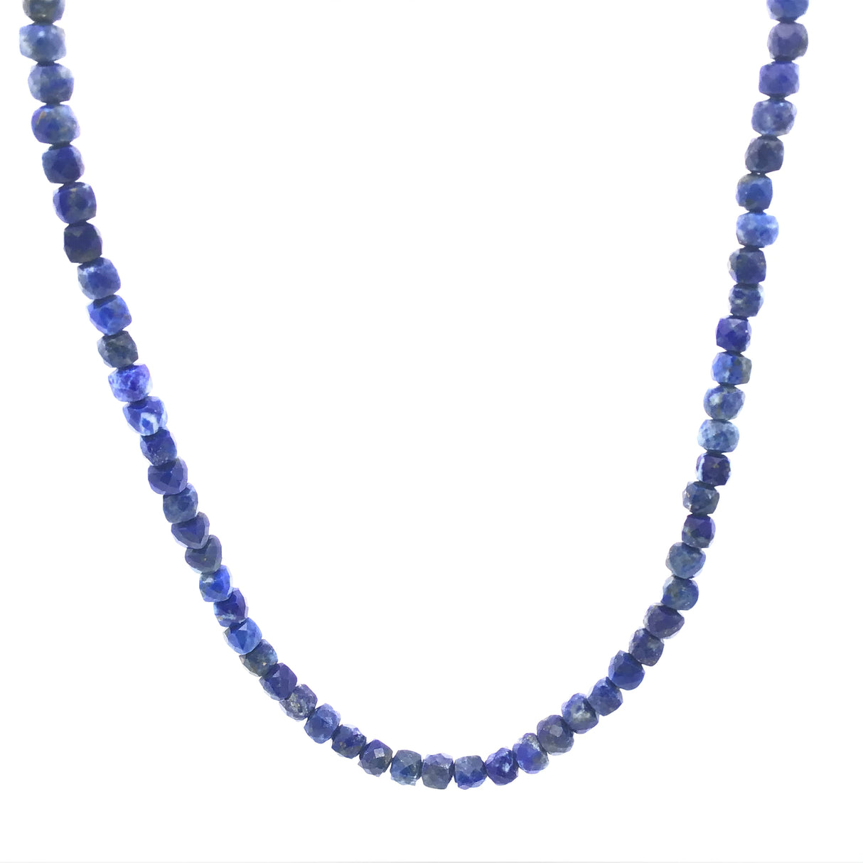 4mm Faceted Square Bead Necklace 21" with Double Carabiner Clasp