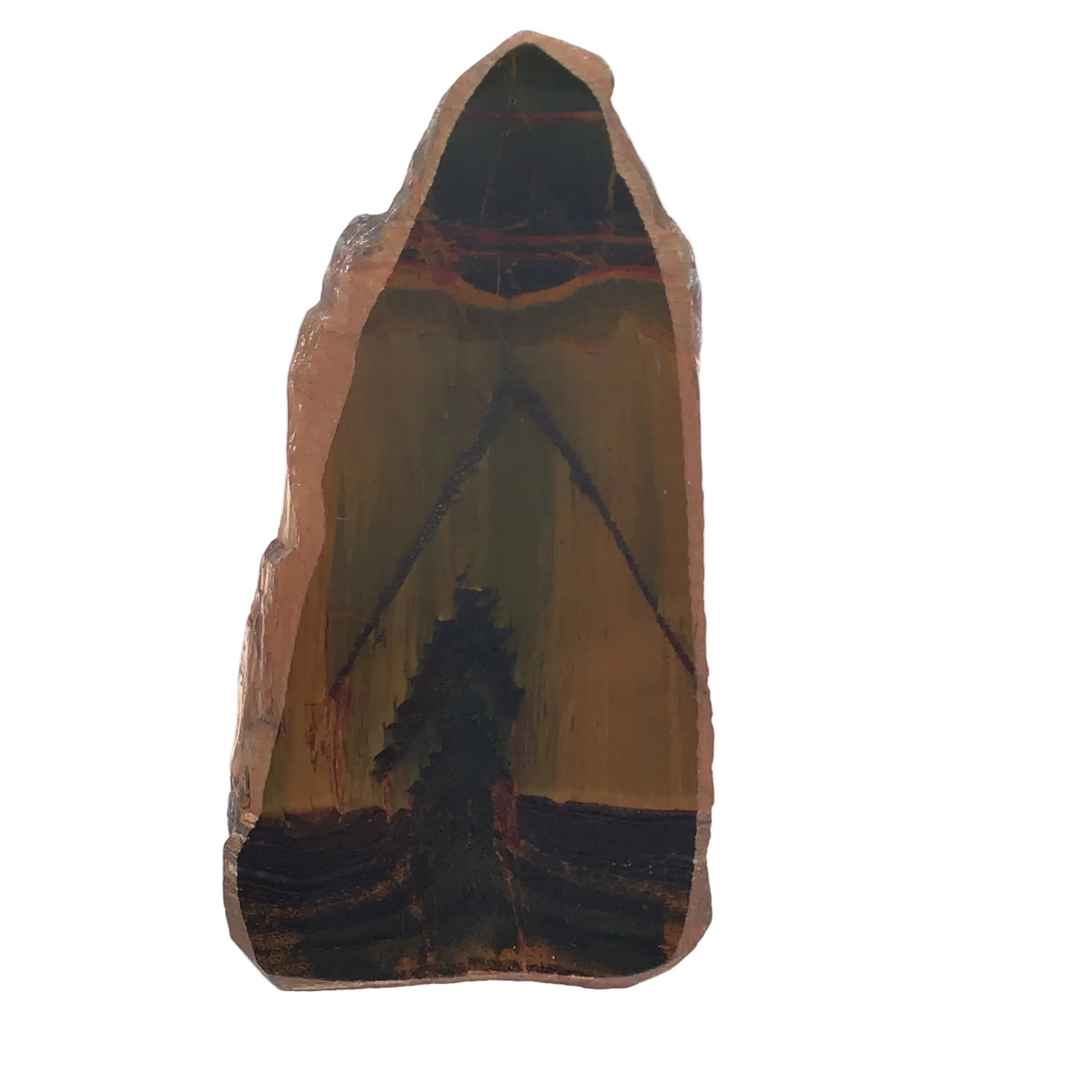 A+ Quality Tigers Eye & Tiger Iron Mountain Scene Slice - Mini