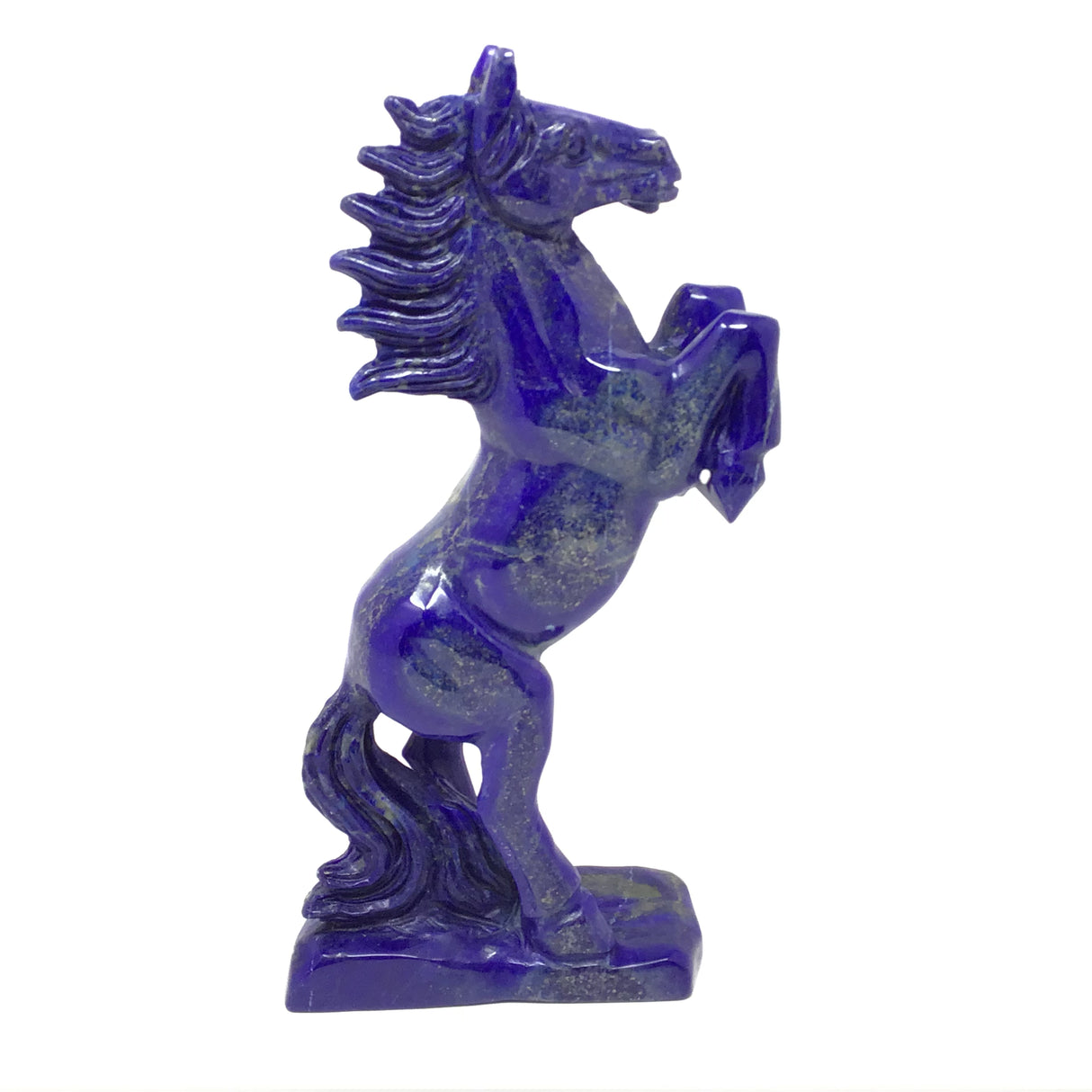 Sculpture de cheval en lapis-lazuli A+ - posture cabrée
