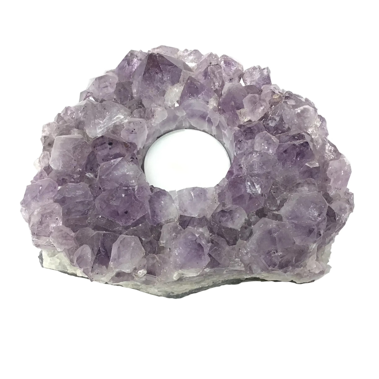 Rose De France Amethyst Tealight Candle Holder - Large Crystals