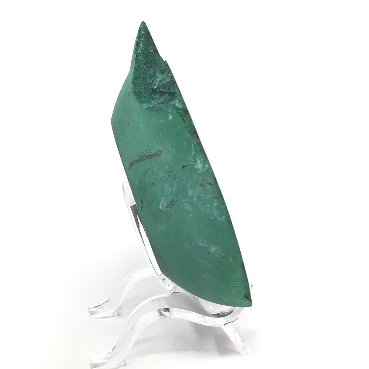 Malachite Bulls Eye Slice on Lucite Stand