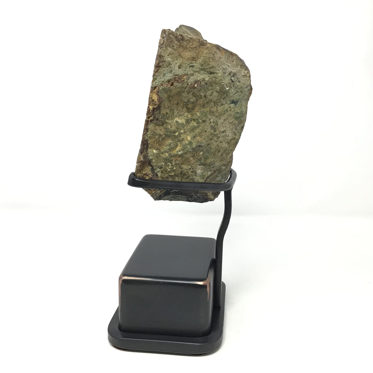 Scenic Blue Mountain Jasper End Cut on Custom Stand - Block Shape