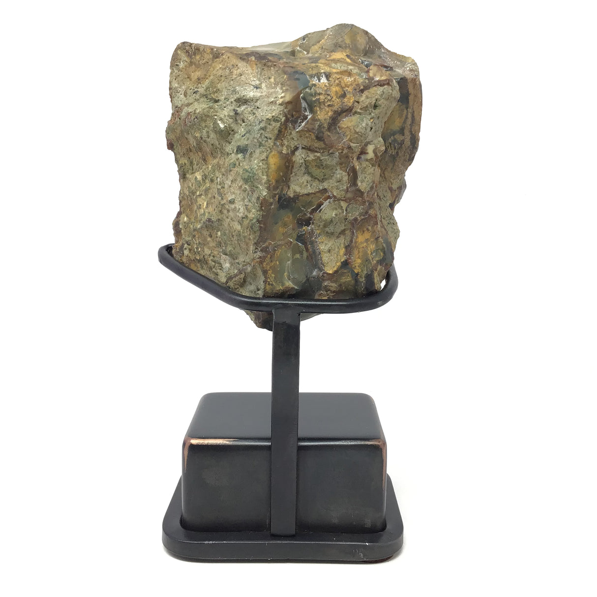 Scenic Blue Mountain Jasper End Cut on Custom Stand - Block Shape