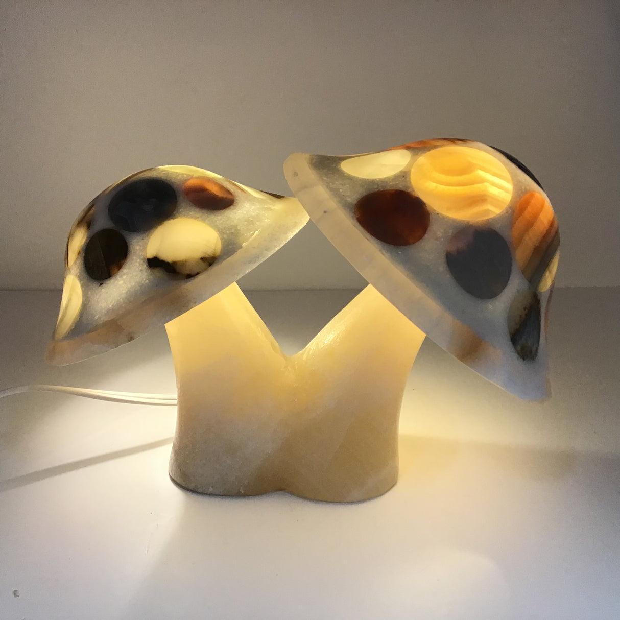 Shroominary Duo Natural Onyx Double Mushroom Luminary