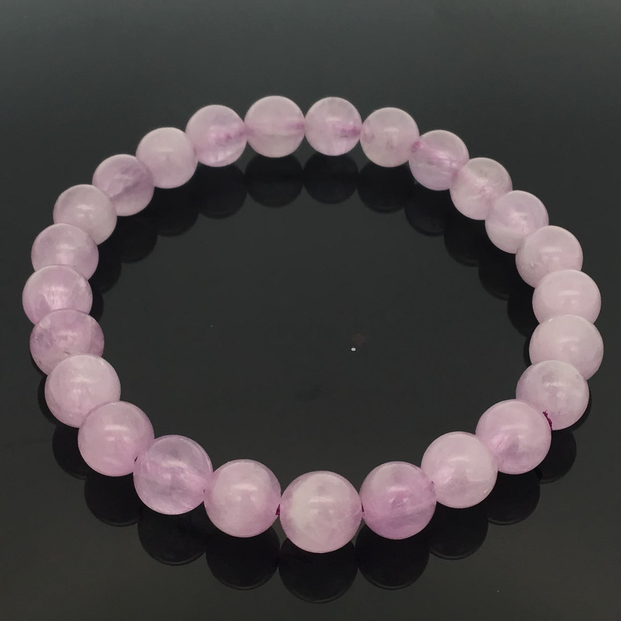 A+ Color Kunzite Beaded Bracelet - 7mm - 7.5mm Rounds