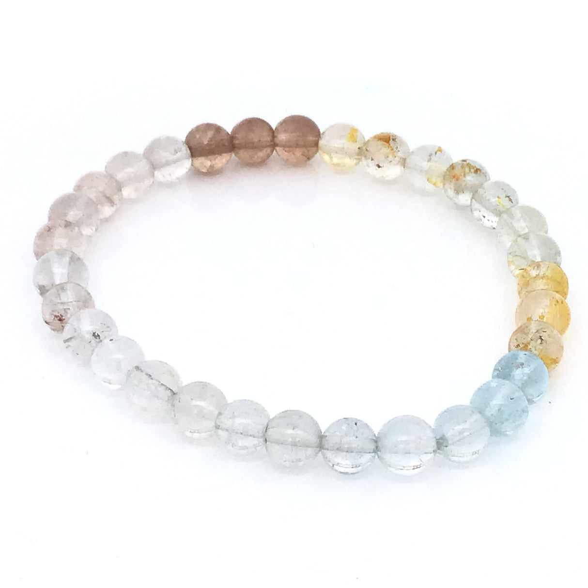 Multi Topaz Beaded Bracelet - 6mm Round