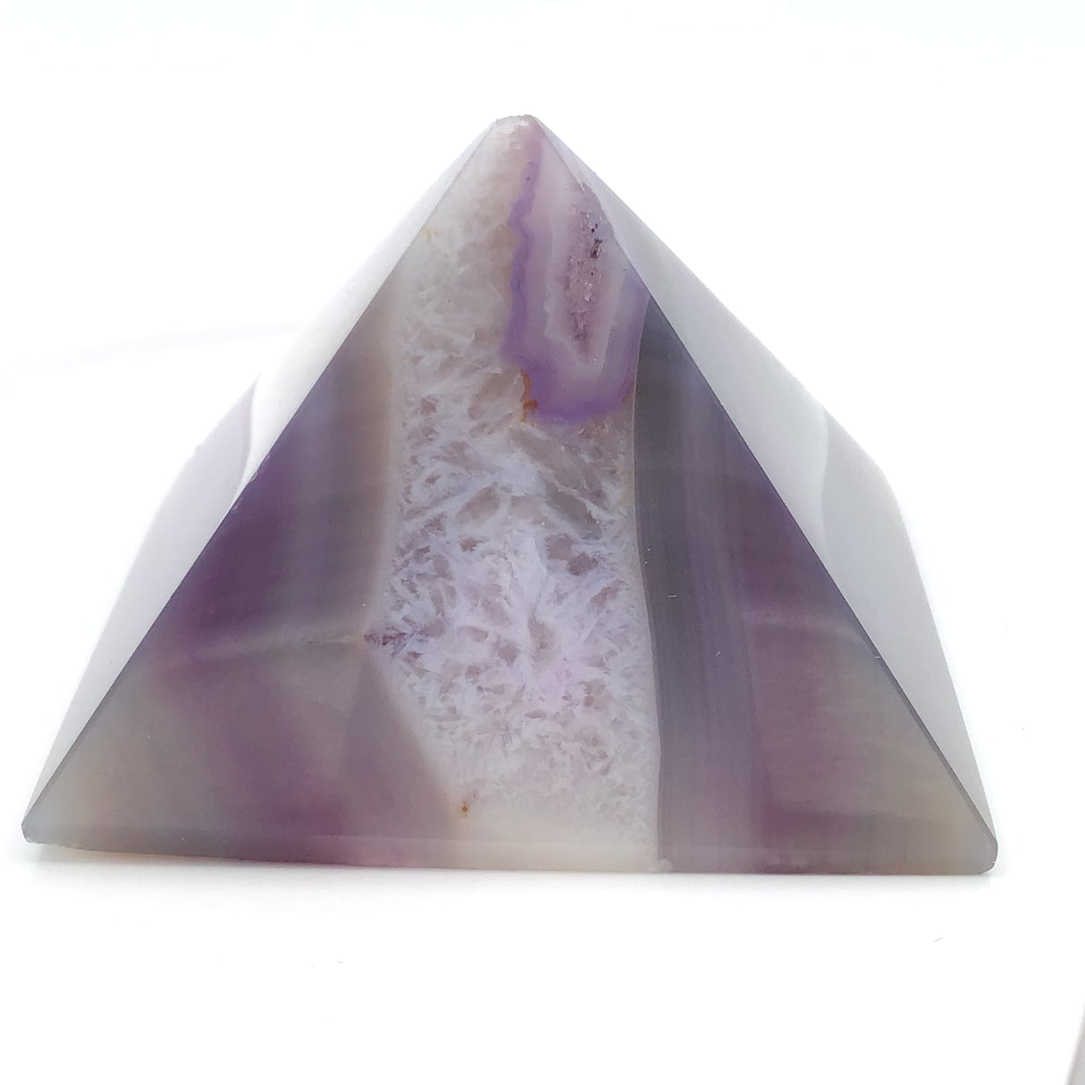 Dye Agate & Quartz Pyramid Carving