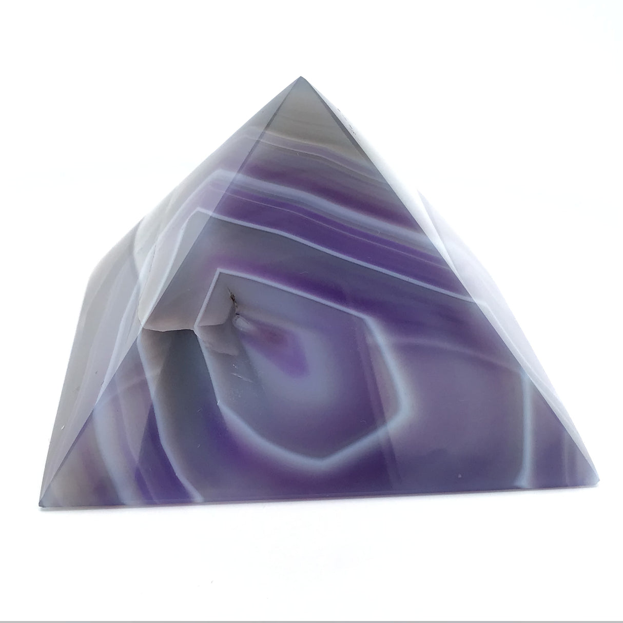 Dye Agate & Quartz Pyramid Carving