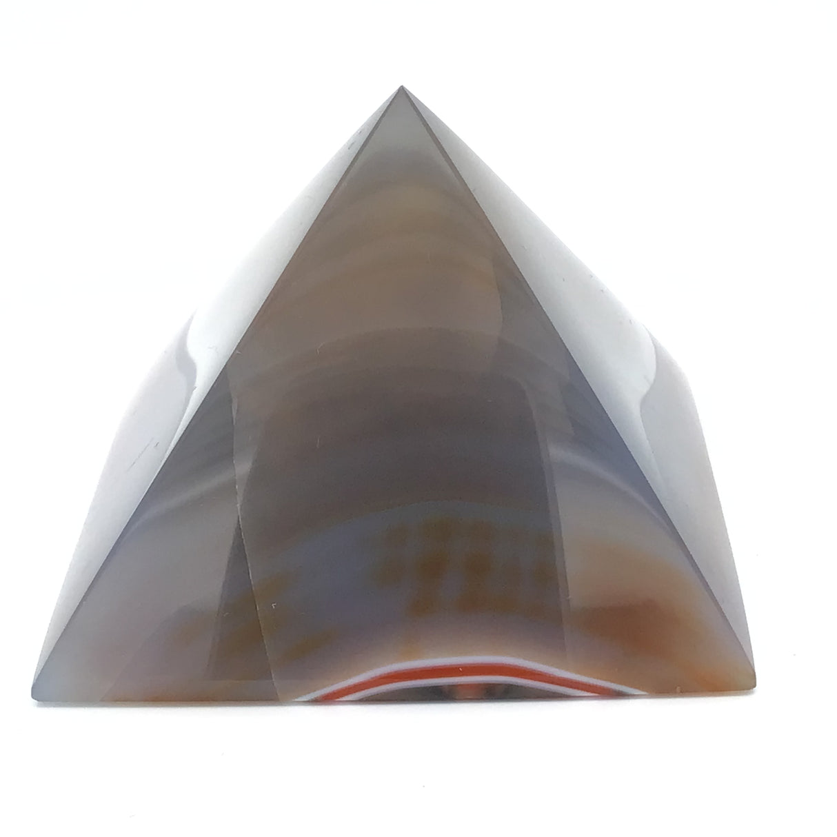 Dye Agate & Quartz Pyramid Carving