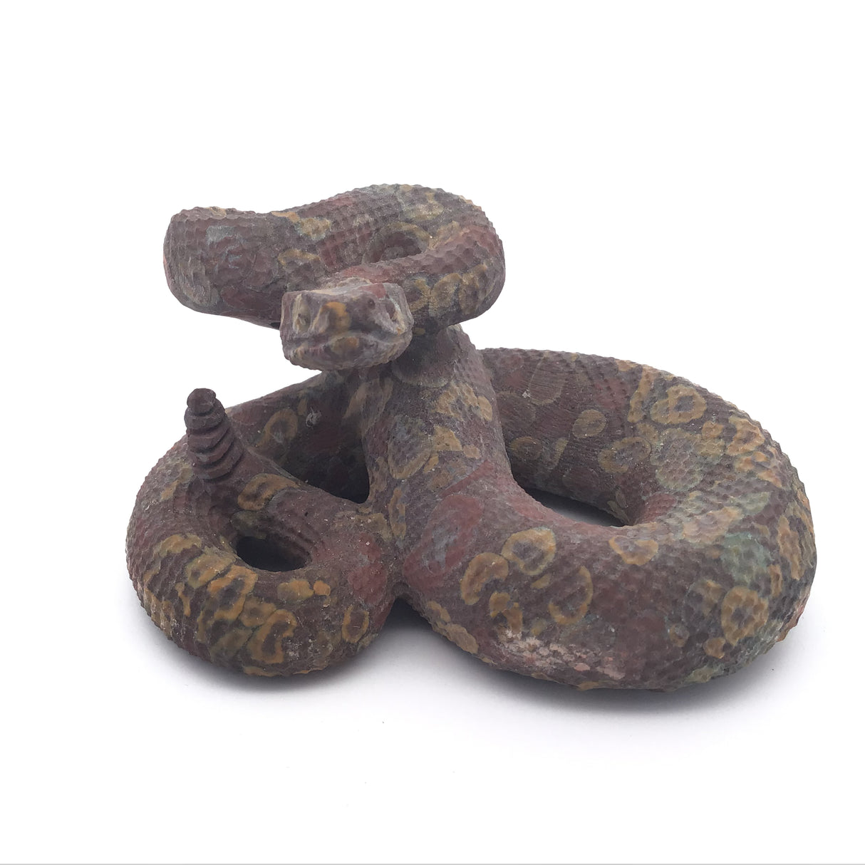 Red Rainforest Jasper Poised Snake Carving
