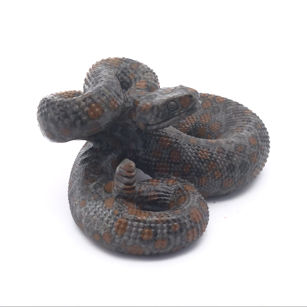 Polka Dot Jasper Poised Snake Carving