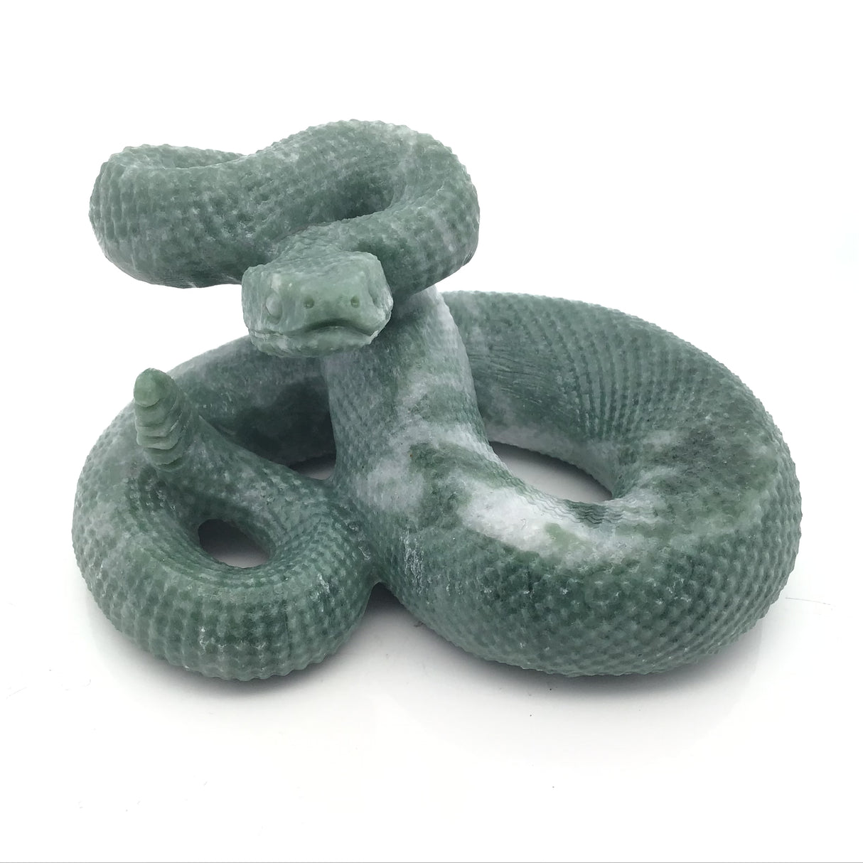 Aventurine Poised Snake Carving