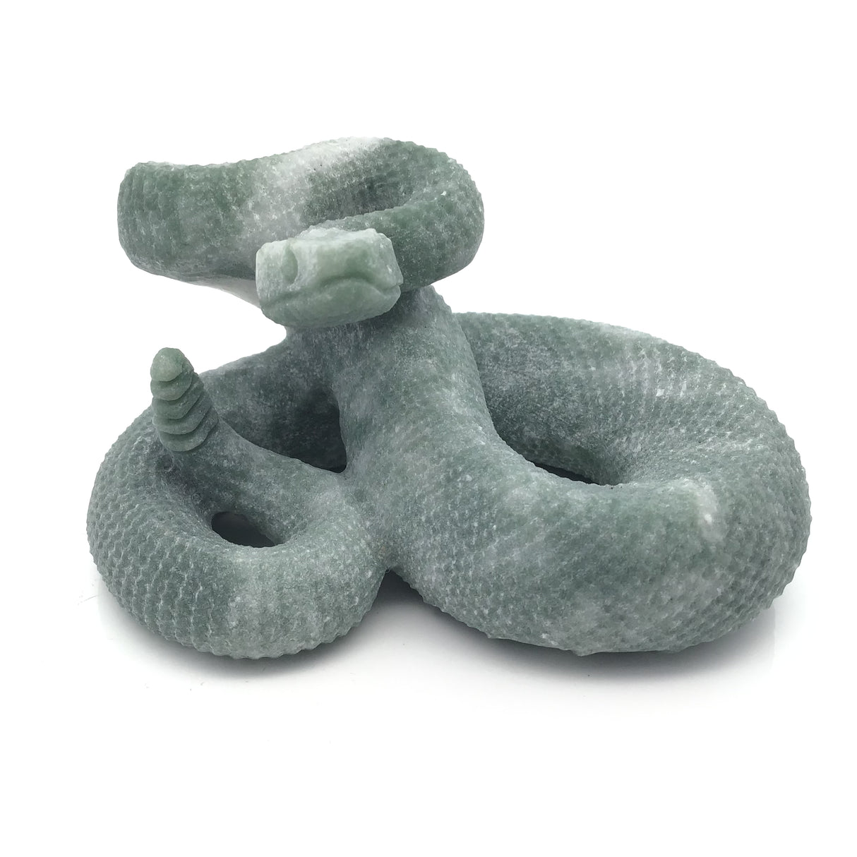 Aventurine Poised Snake Carving