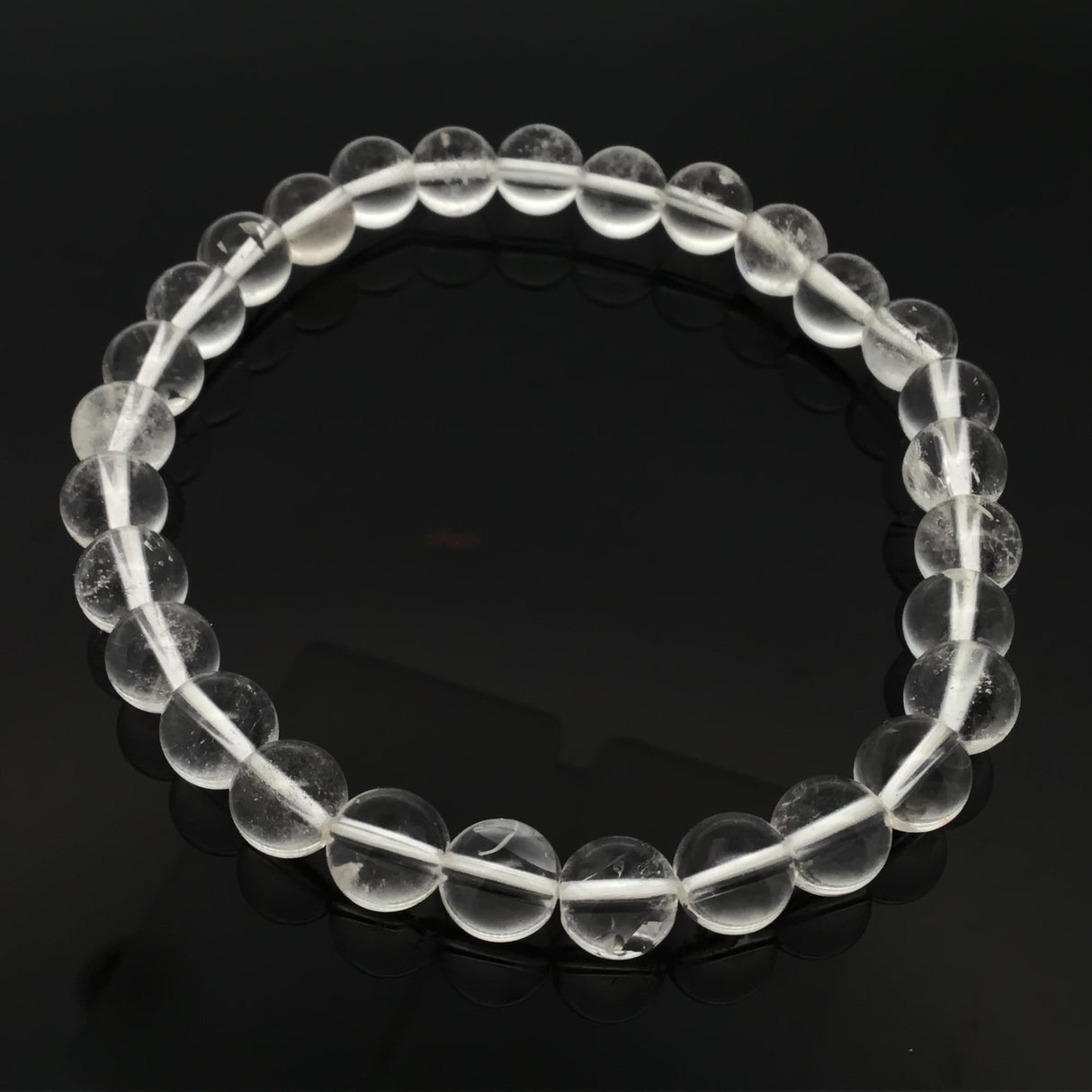 Clear Quartz Beaded Bracelet - 6mm Round
