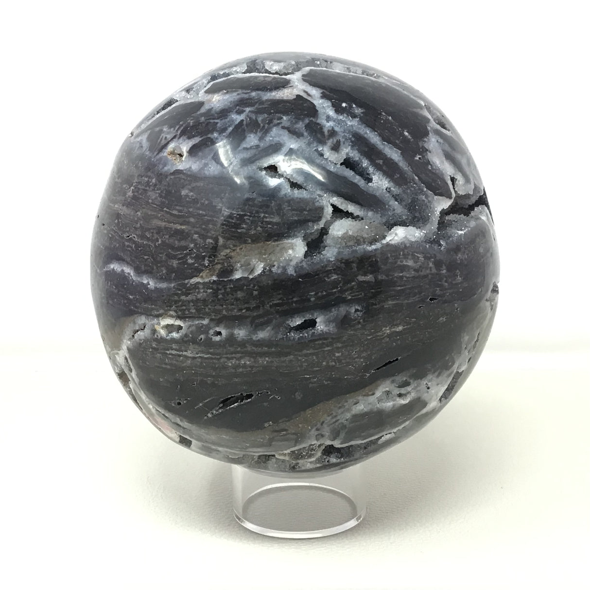 Sphalerite Sphere on Lucite Ring Stand - 6+"