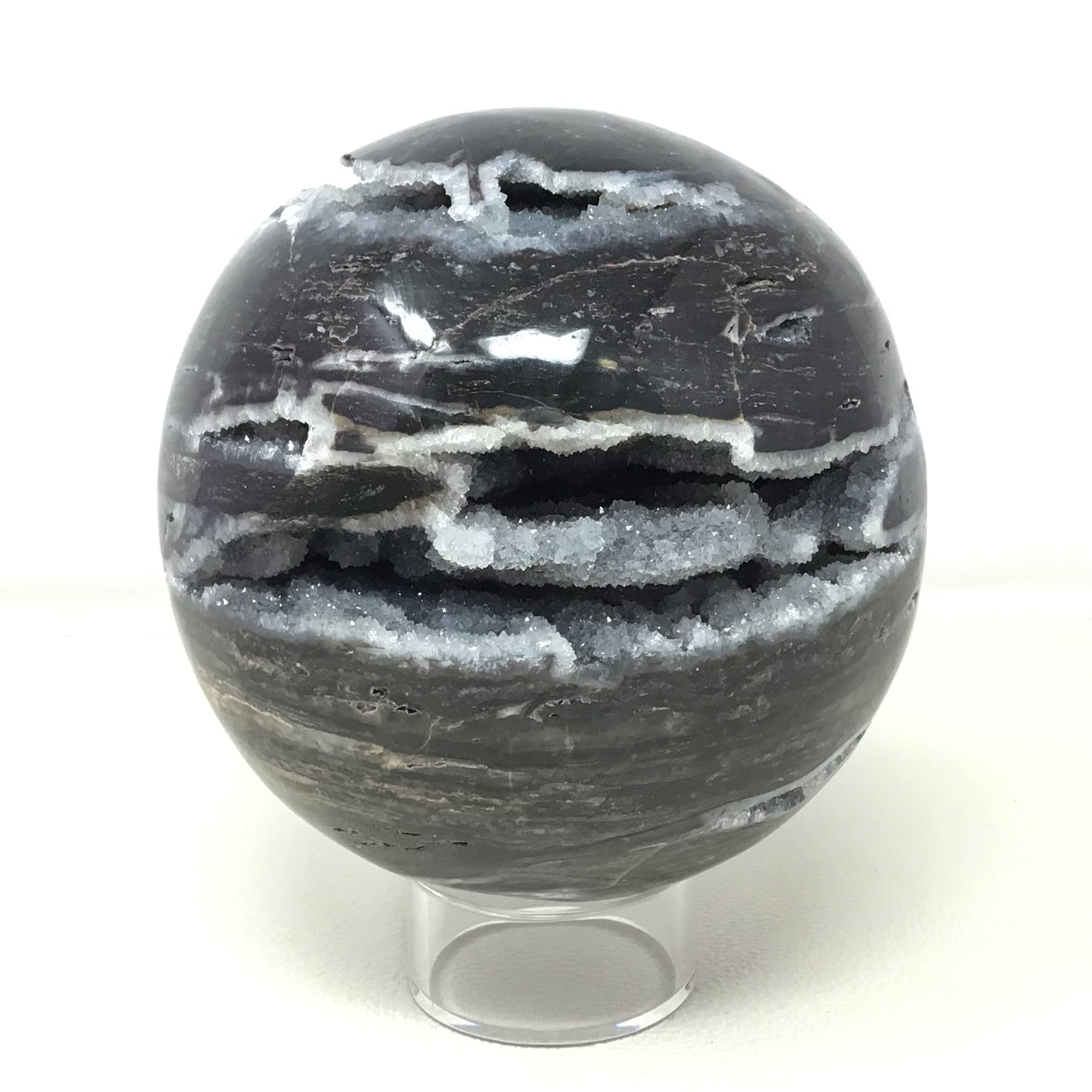 Sphalerite Sphere on Lucite Ring Stand - 5+"