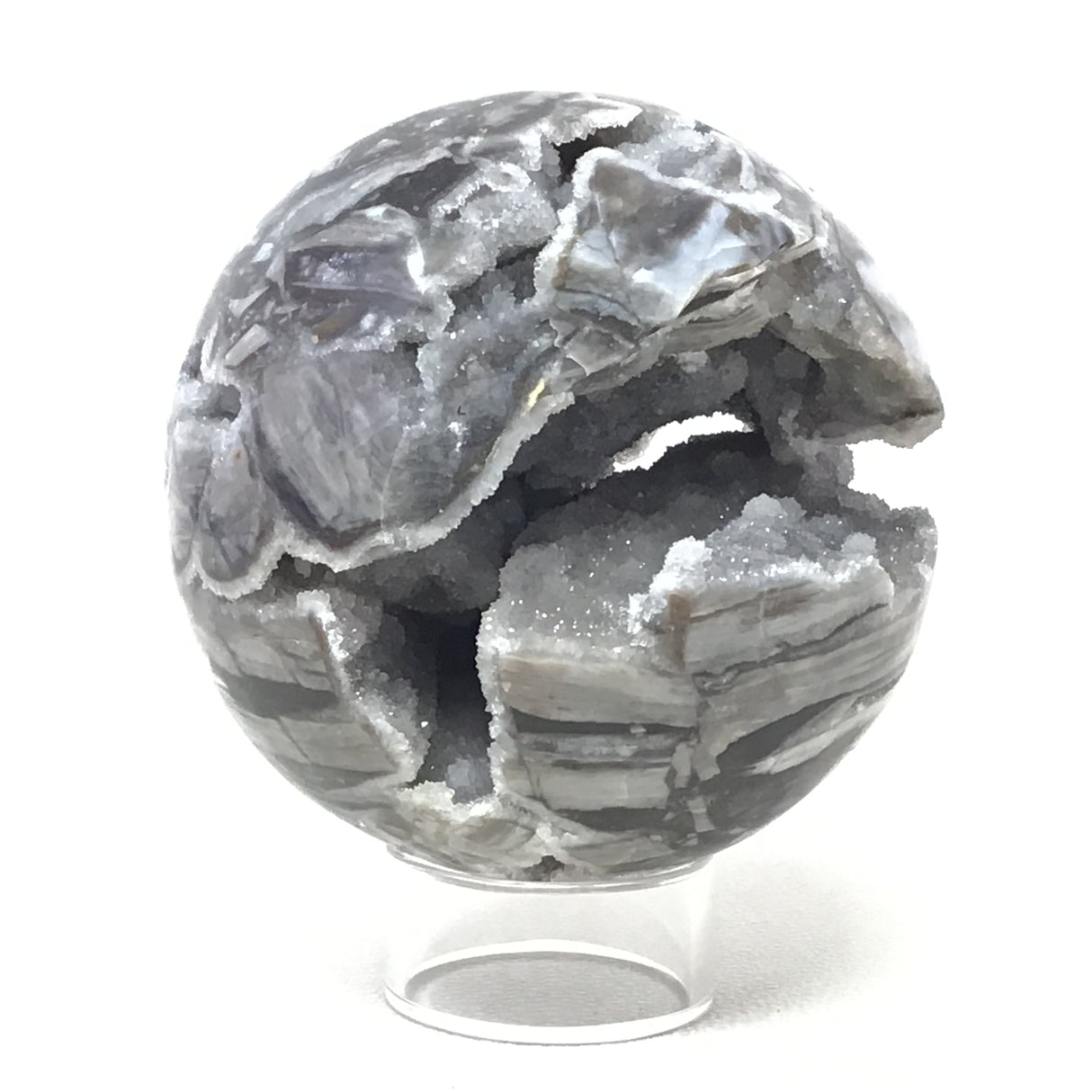 Sphalerite Sphere on Lucite Ring Stand - 4+"