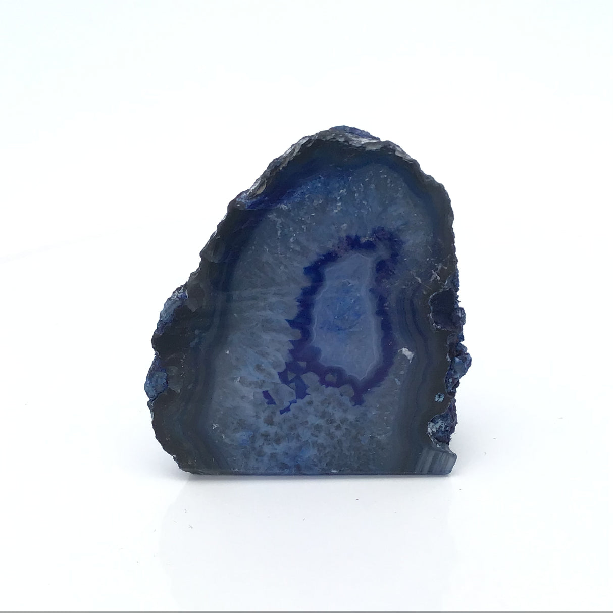 Dyed Agate Mini Geode End Cuts with Quartz and/or Druze Pockets - Cut Base