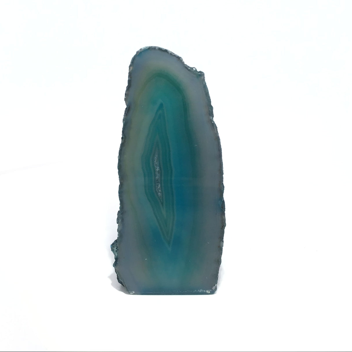 Dyed Agate Mini Geode End Cuts with Quartz and/or Druze Pockets - Cut Base
