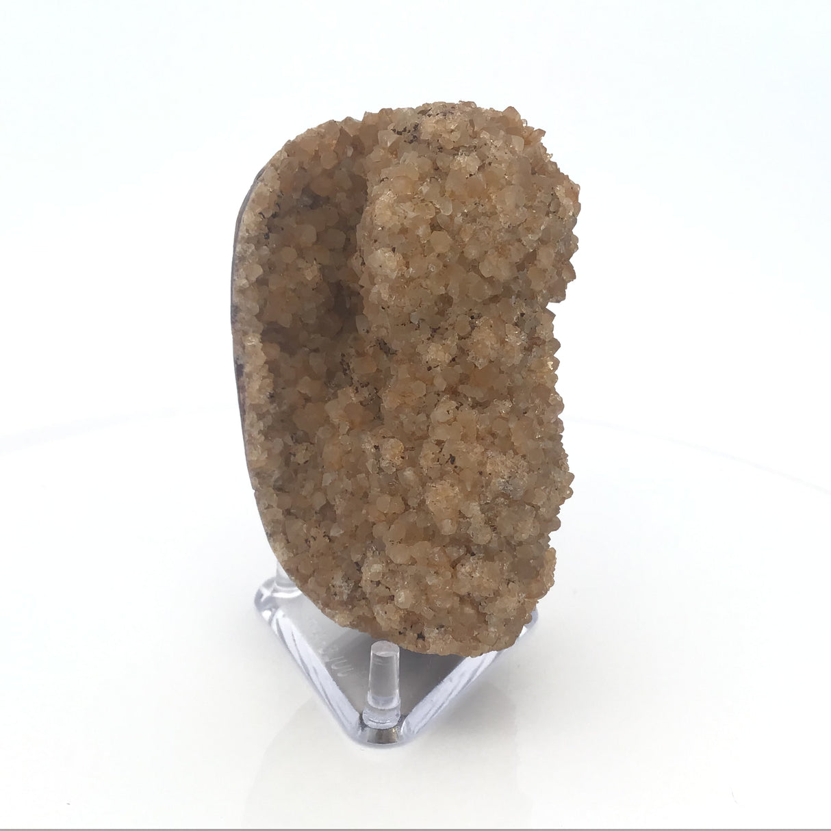 Citrine Druze Stalactite Specimen with Brown Matrix on Lucite Stand