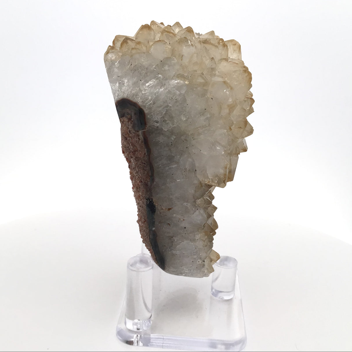 Citrine Crystal Stalactite Ridge with Carmel Tips on Lucite Stand
